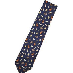 Creazioni Tucci Firenze Classical Symphony Instruments Violin 100% Silk Tie